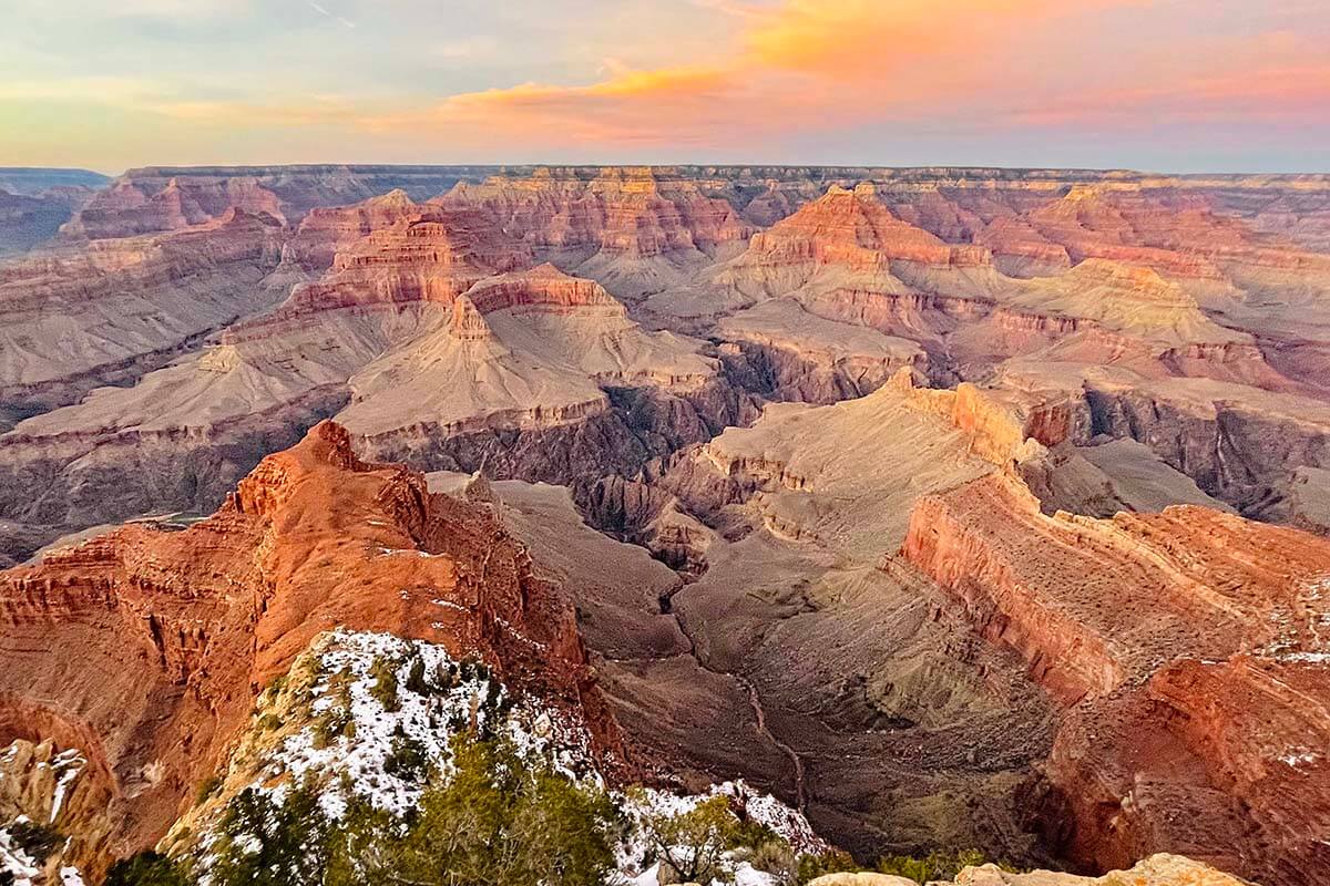 Grand Canyon South Rim Sunset at Mohave Point