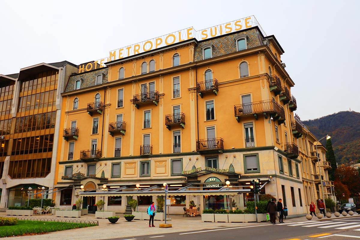 Historic Como Hotel Metropole Suisse.