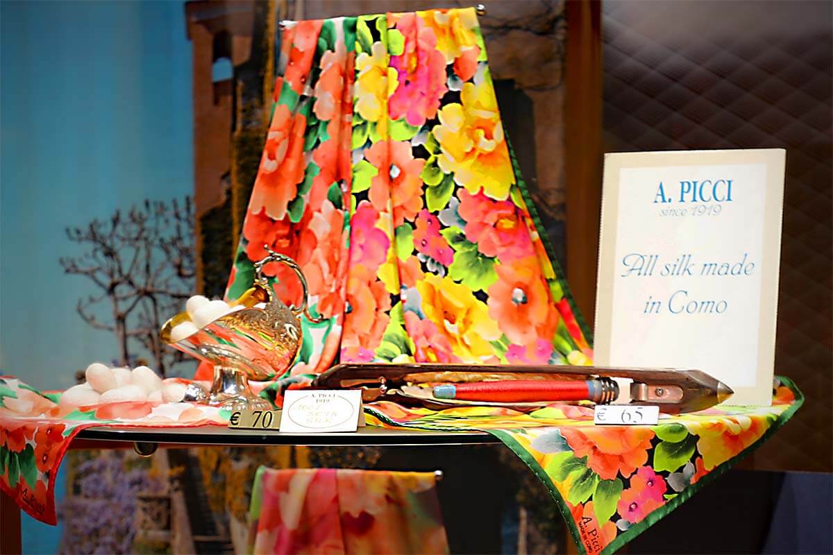 Silk shop in Como, Italy