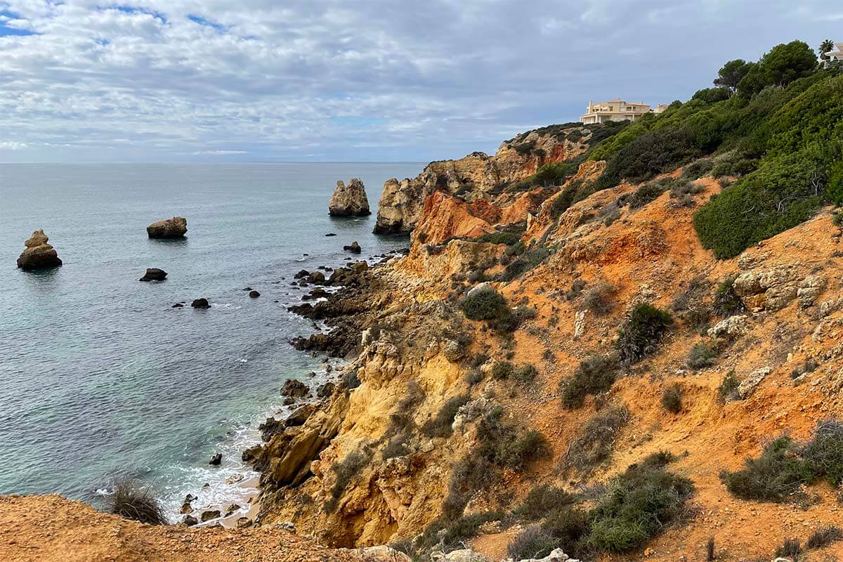 Coastal scenery at Ponta da Baleeira in Albufeira, Portugal