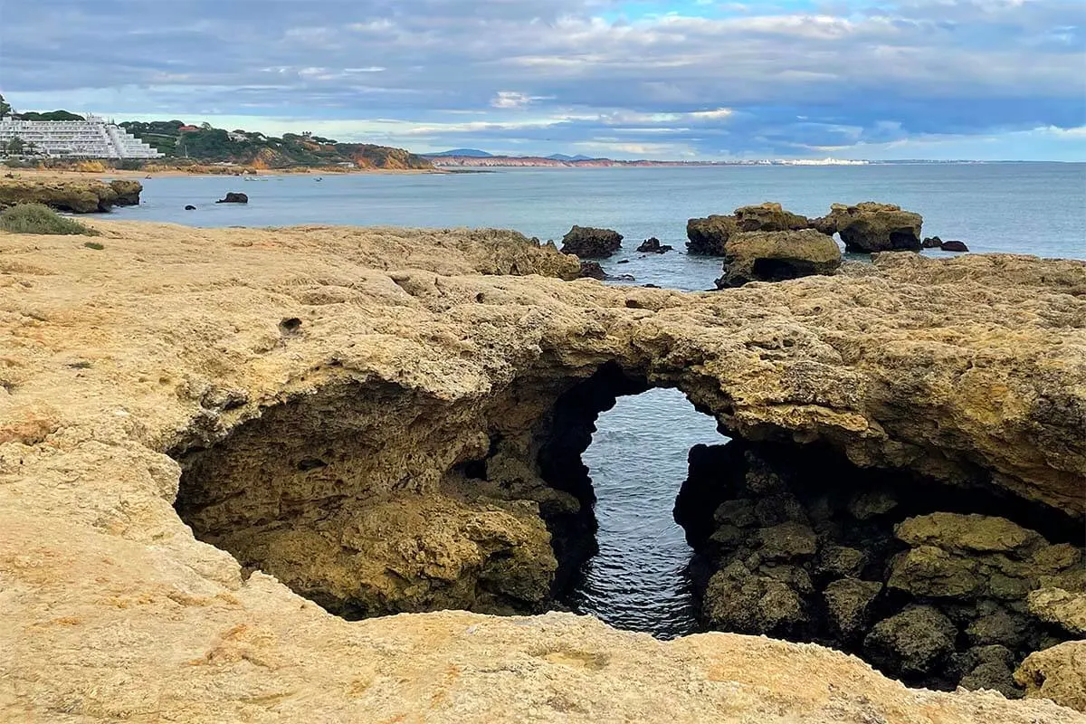 Scenic coastline in Albufeira Portugal