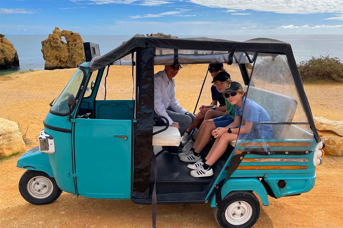 Tuk tuk sightseeing tour in Albufeira, Algarve, Portugal