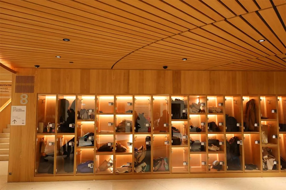 Lockers at the Louvre Museum in Paris