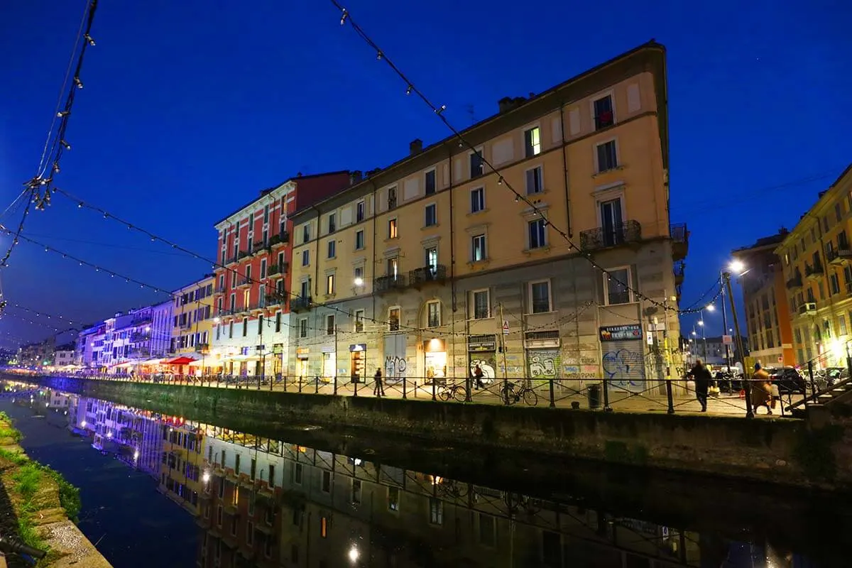 Naviglio Grande canal in Milan, Italy