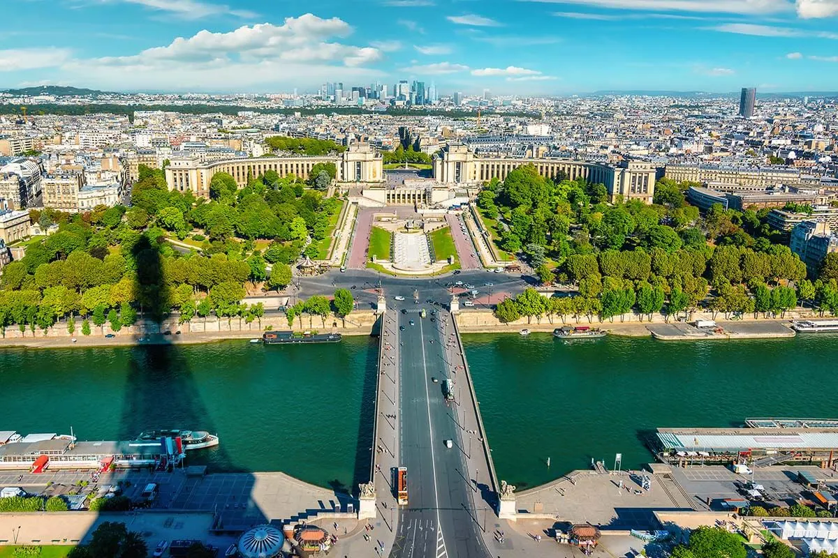 Paris view from Eiffel Tower Level 2