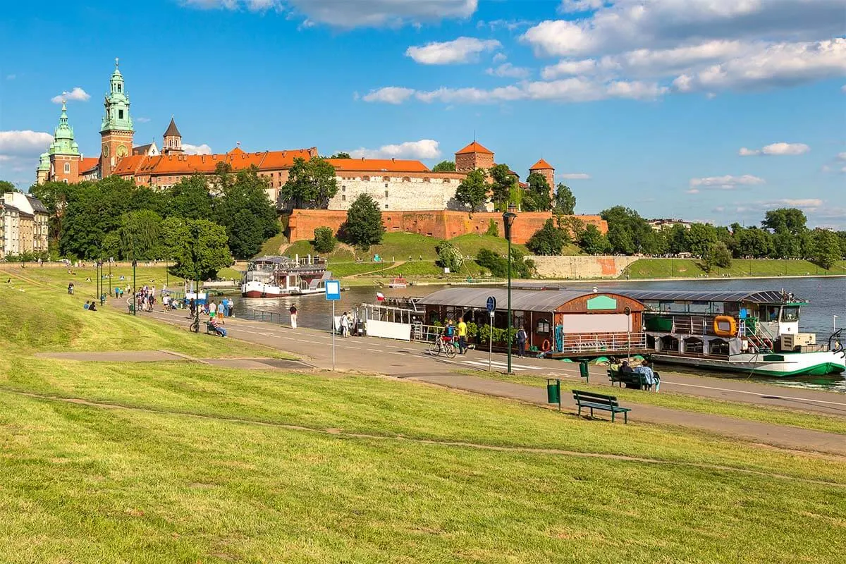 The banks of Vistula River in Krakow