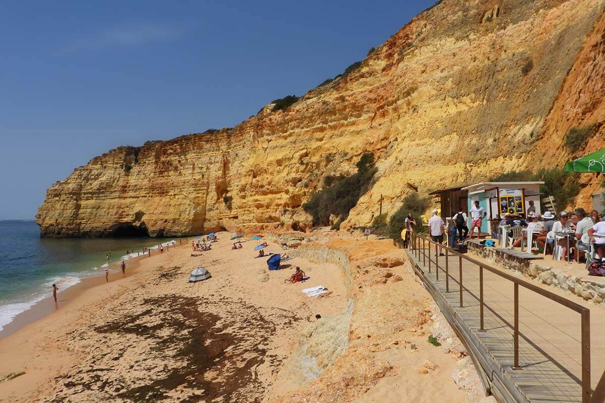 Vale de Centeanes Beach and O Stop restaurant in Algarve Portugal