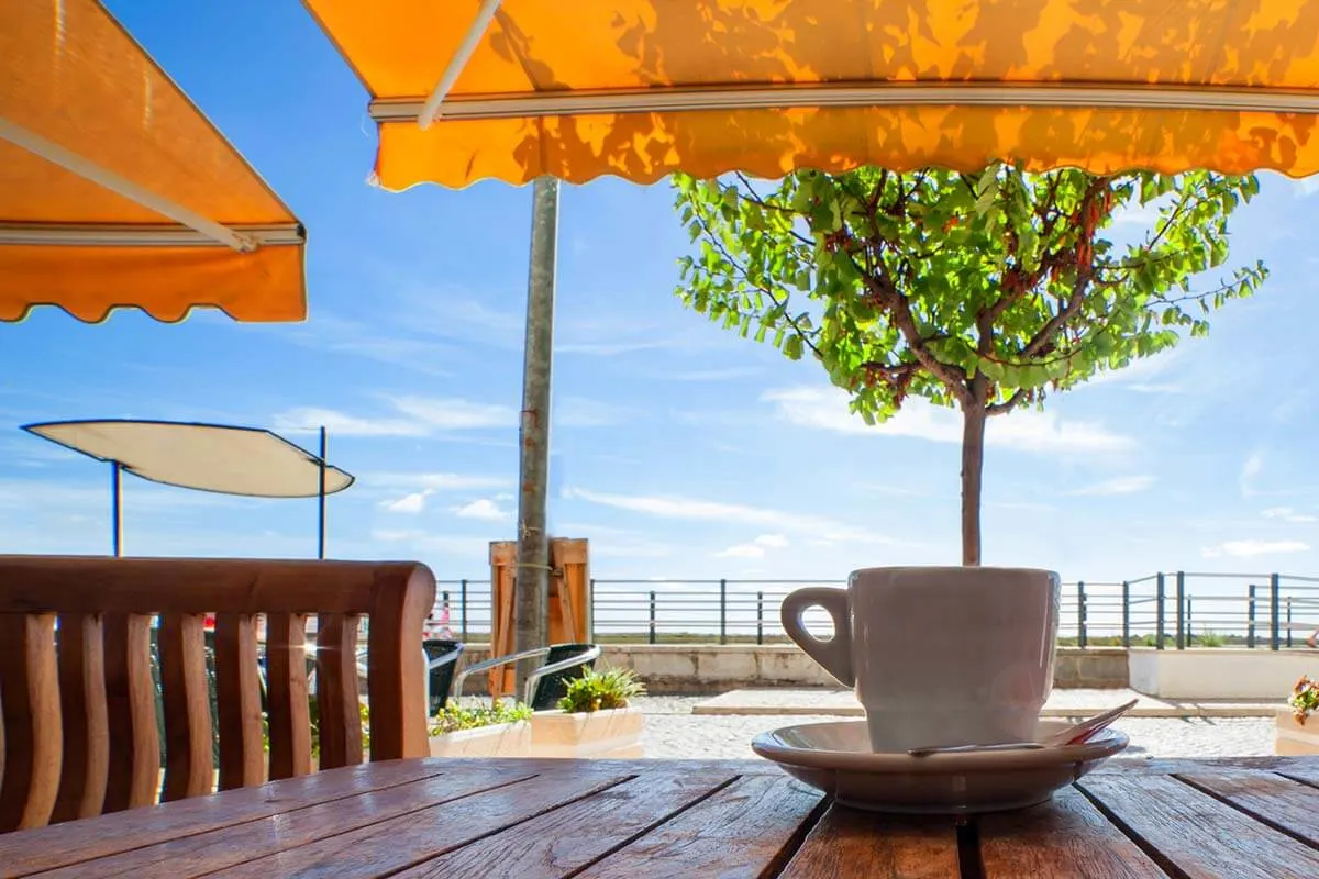 Cafe at the waterfront in Cabanas de Tavira