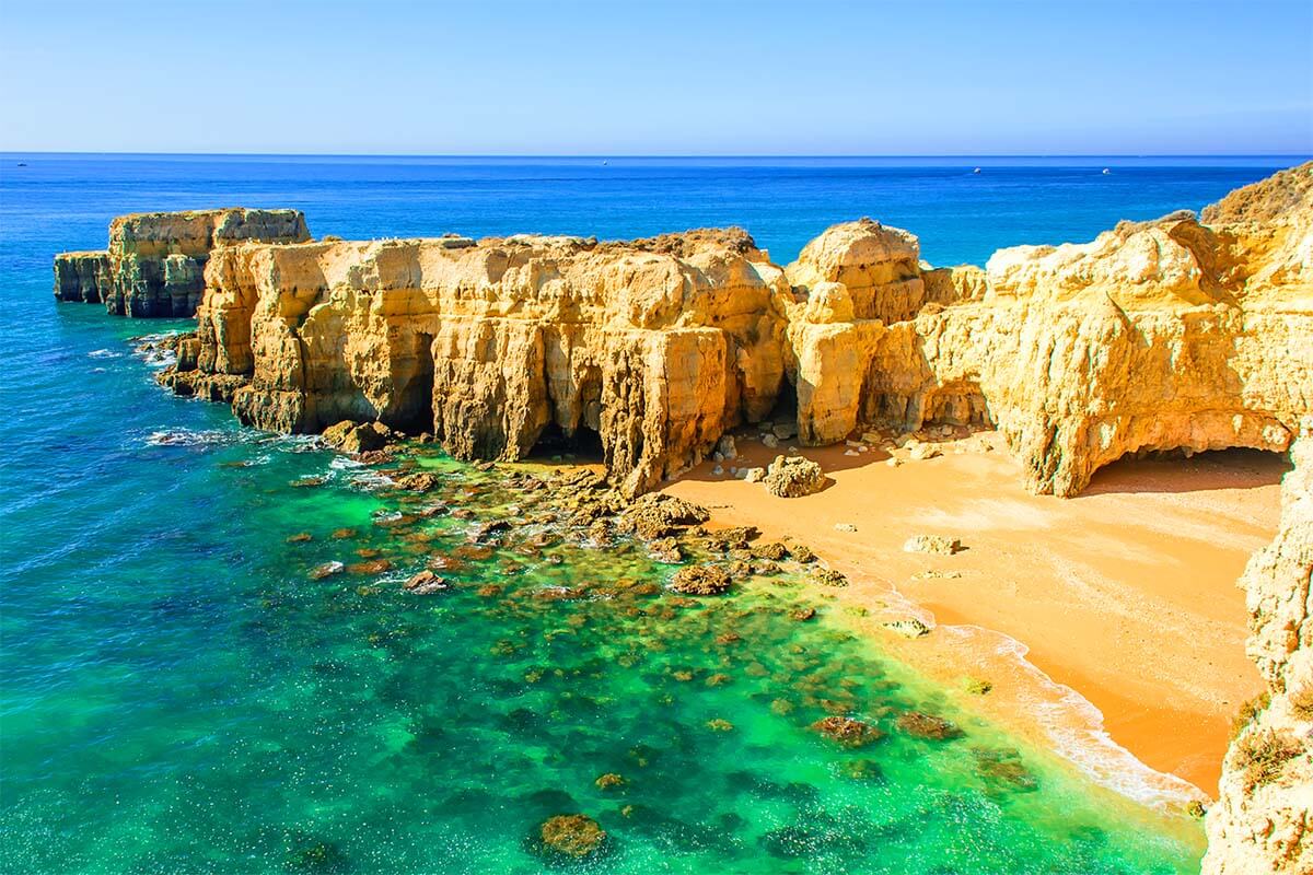 Castelo Beach (Praia do Castelo) near Albufeira in Algarve Portugal