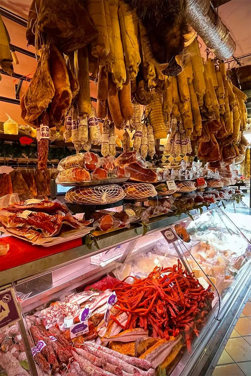 Italian deli grocery store Norcineria Viola 1890 in Rome