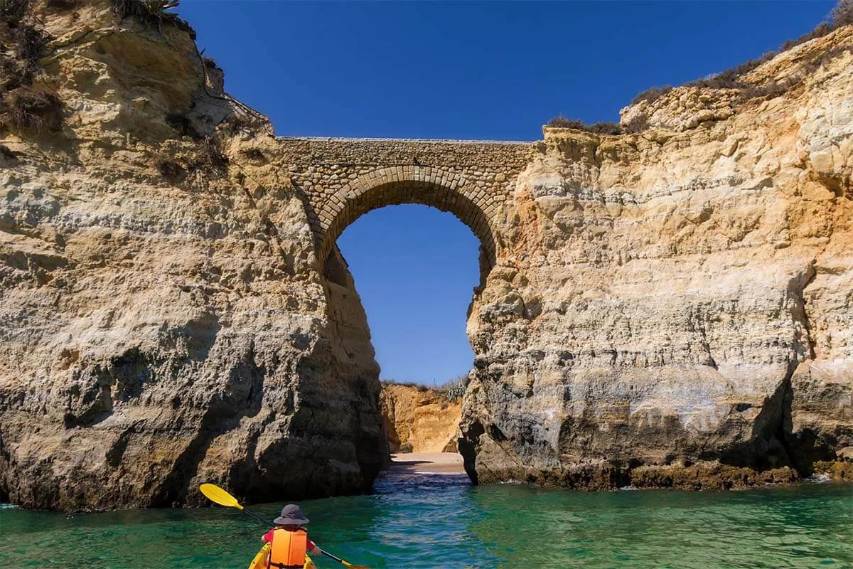 Kayaking at Roman Bridge in Lagos Algarve