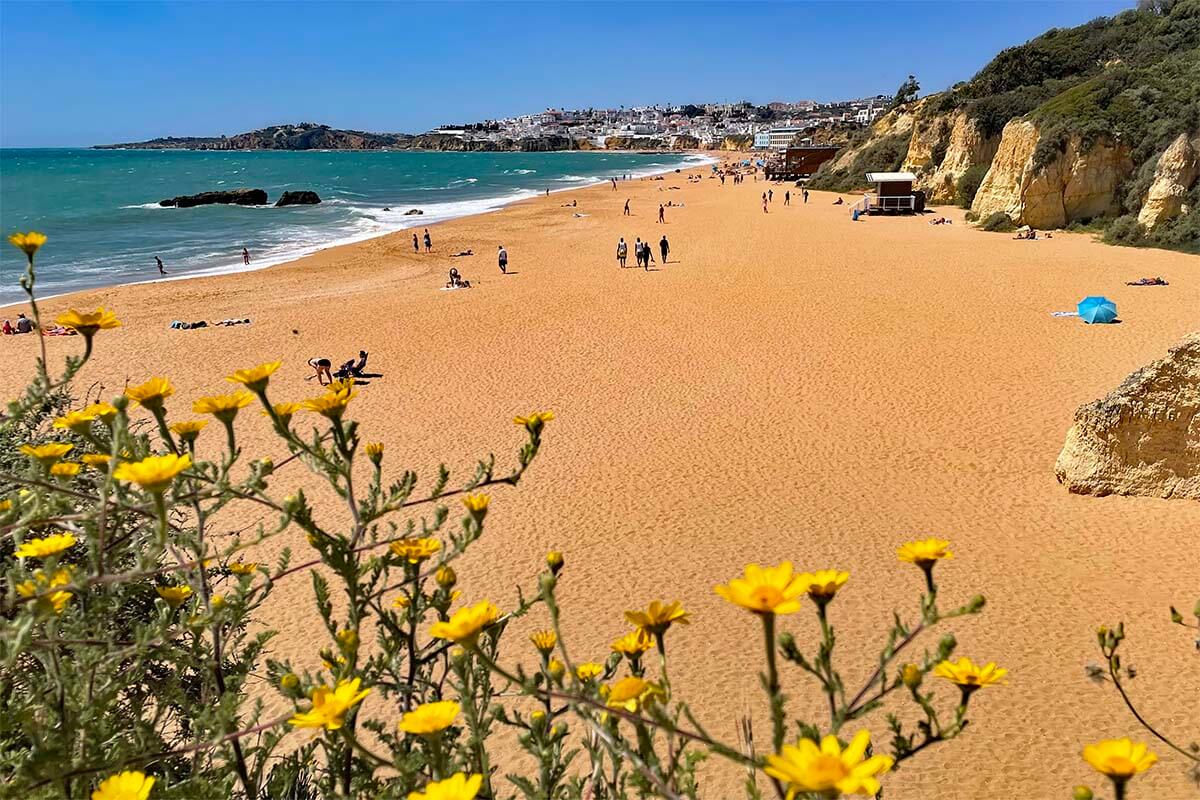 Praia Alemaes beach in Albufeira town center