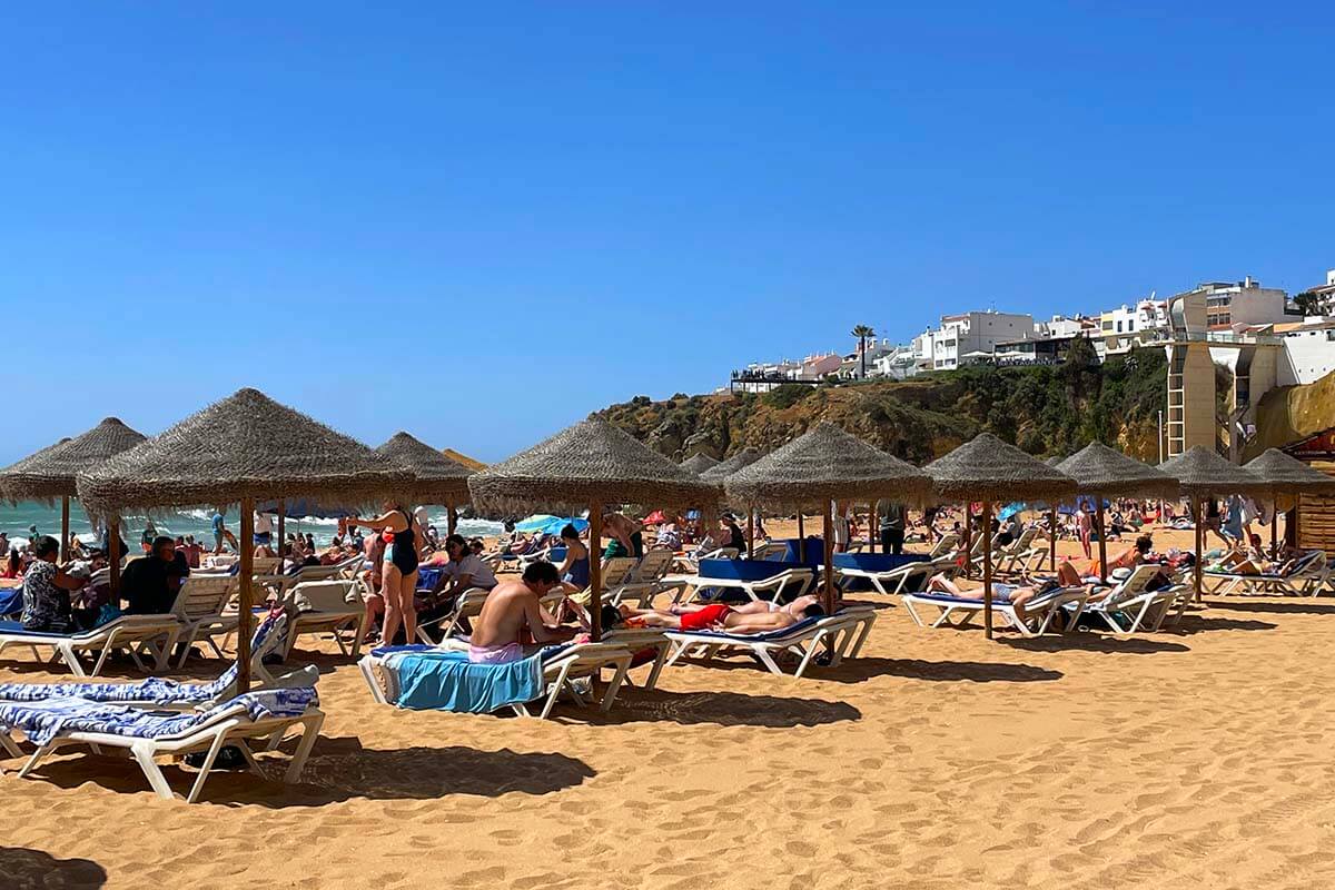 Praia do Tunel (Praia Peneco) beach in Albufeira old town