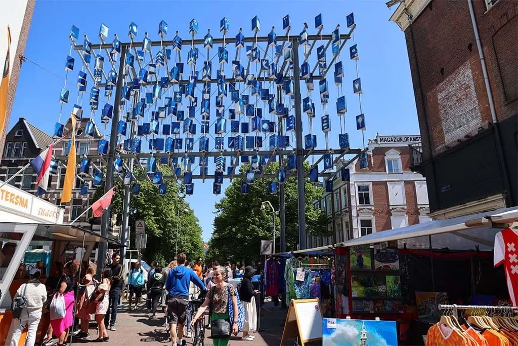 Albert Cuyp Market in De Pijp neighborhood in Amsterdam