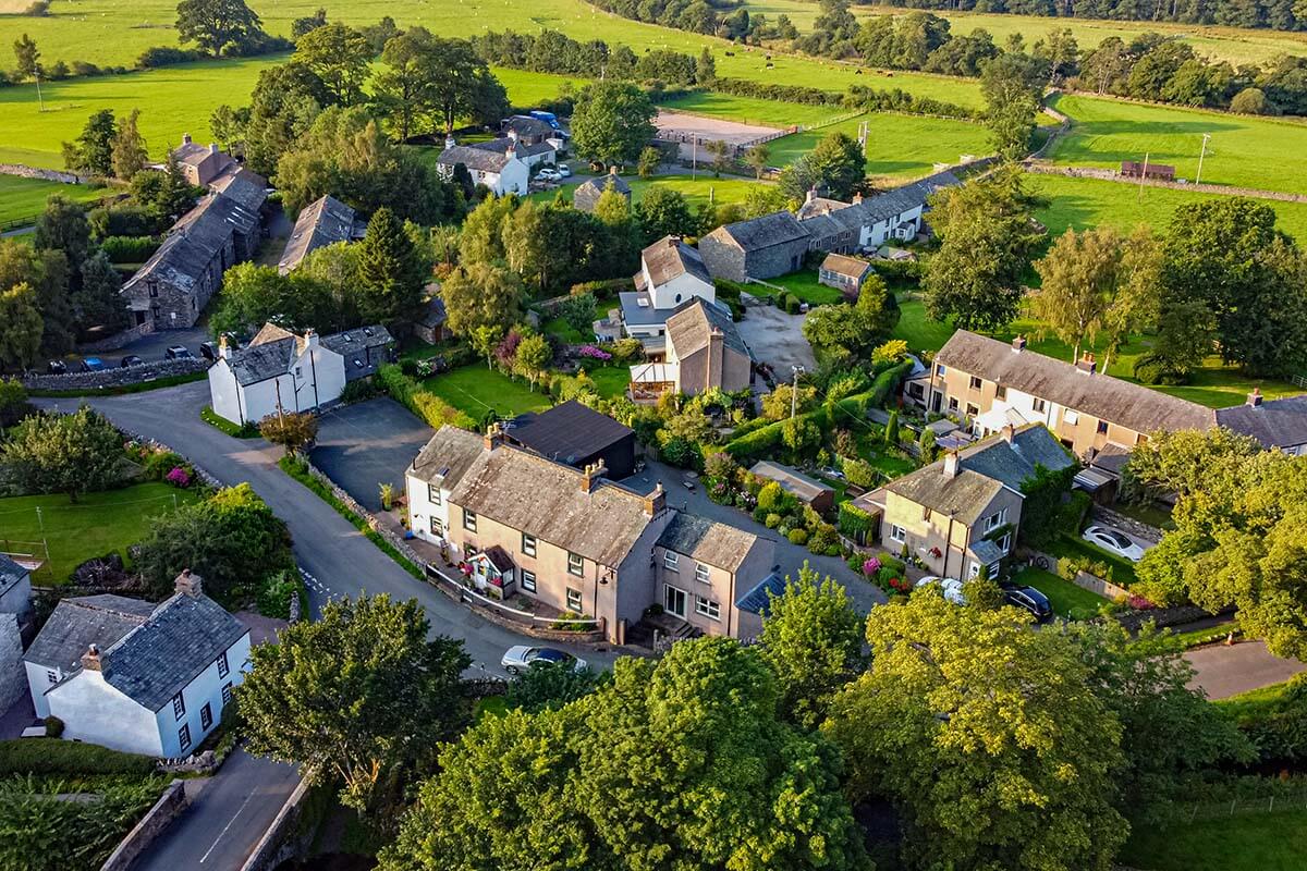 Bampton village in the UK (one of Downton Abbey filming locations)