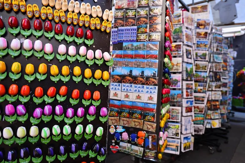 Dutch souvenirs at Albert Cuyp Market Amsterdam