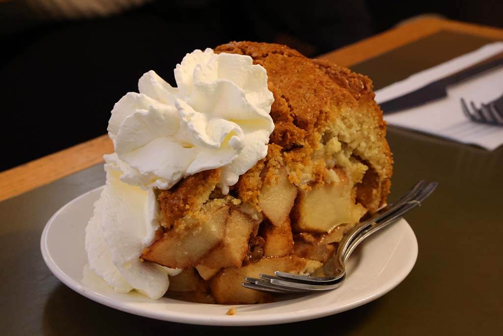 Dutch apple pie at a restaurant in Jordaan neighborhood Amsterdam