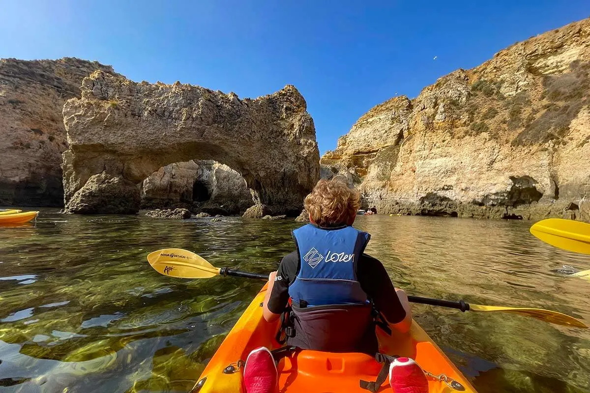 Kayaking at Ponta da Piedade in Lagos Algarve