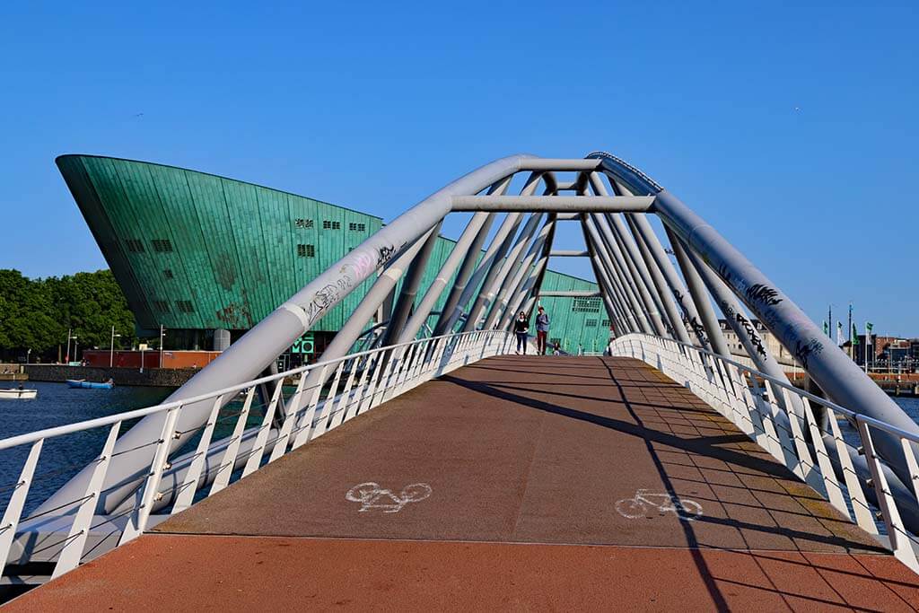 Mr. J.J. van der Veldebrug and NEMO Museum - Eastern Docklands Amsterdam