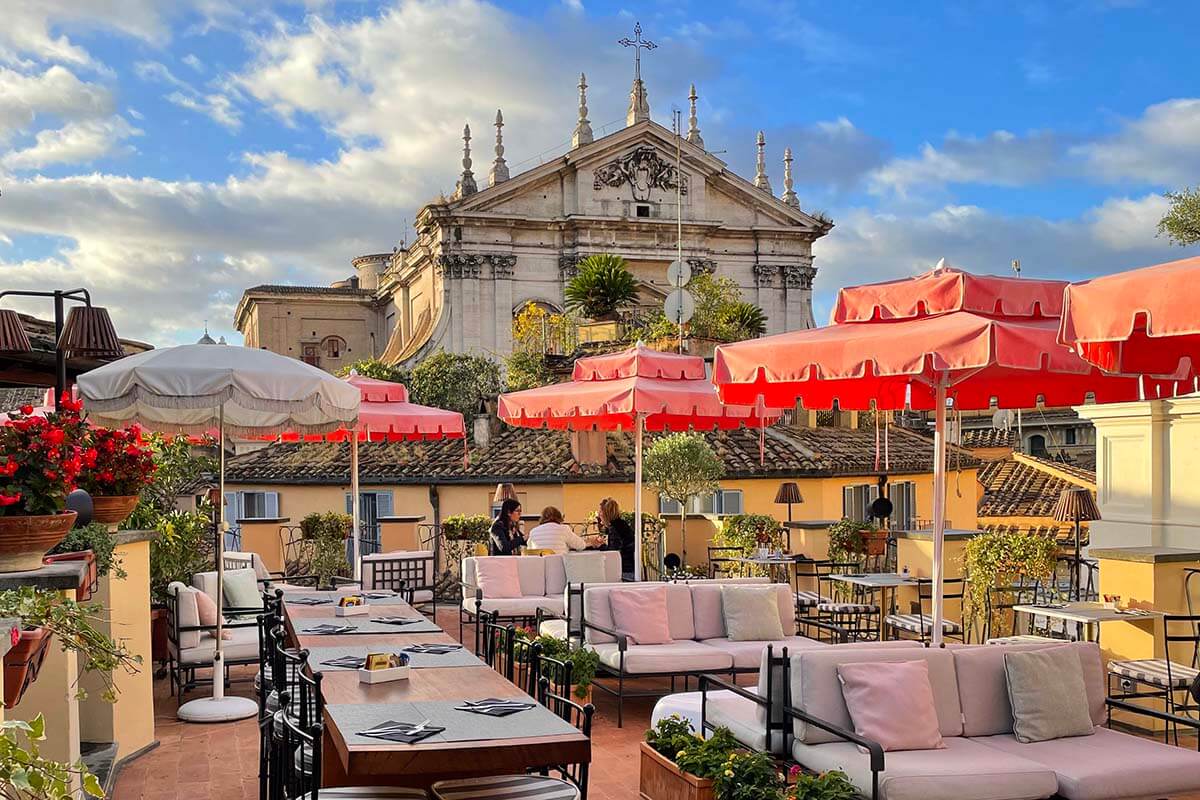 Rooftop terrace of Hotel in Rome