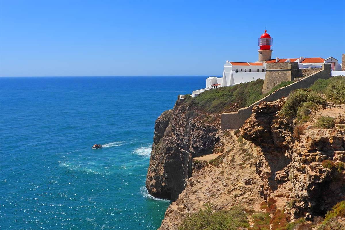 Cape St Vincent in Sagres, one of the best towns to stay in western Algarve