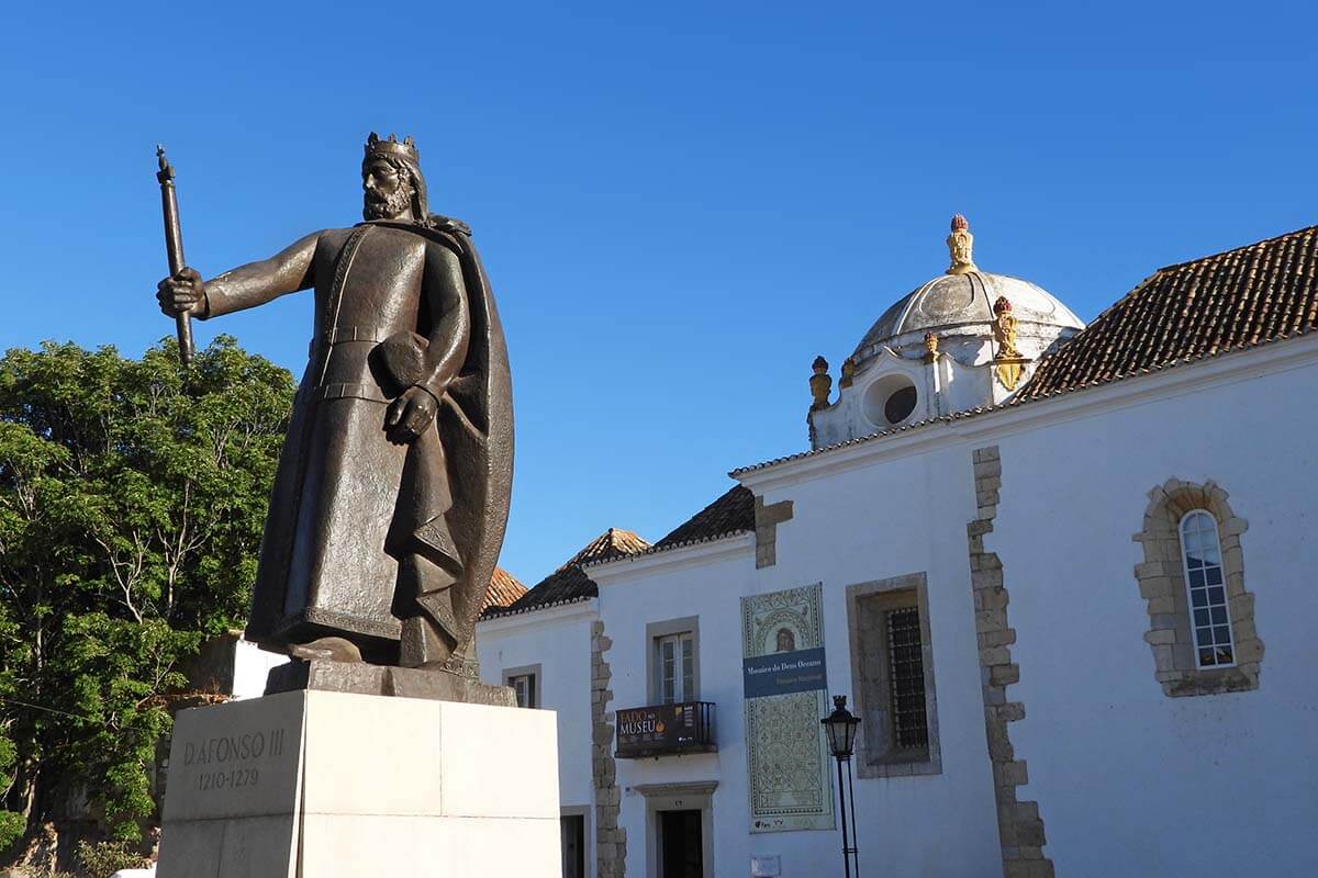 King Afonso III Statue in front of the Municipal Museum in Faro