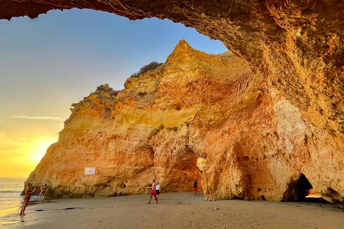 Praia da Prainha beach at sunset - Algarve Portugal