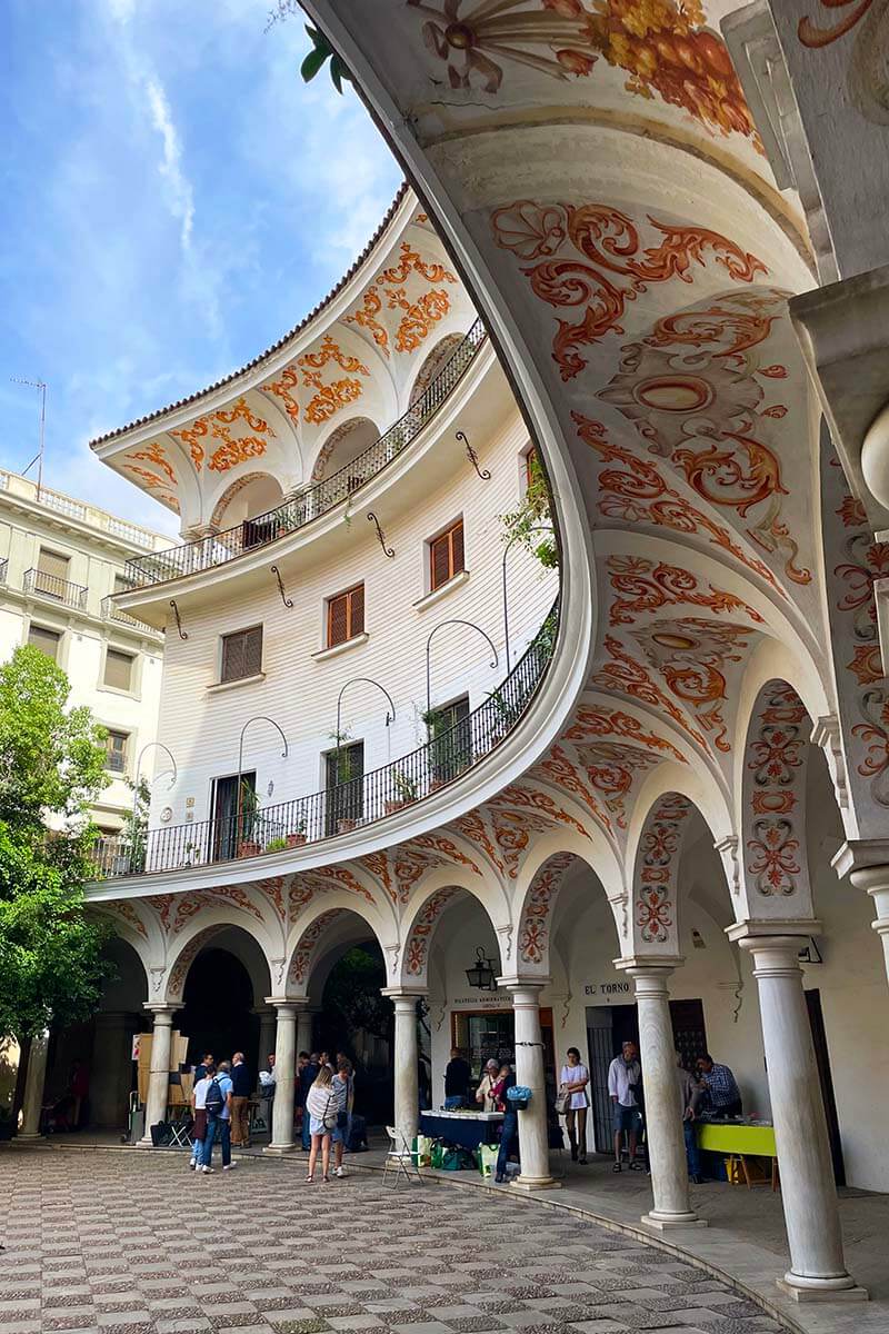 Plaza del Cabildo hidden square in Seville old town