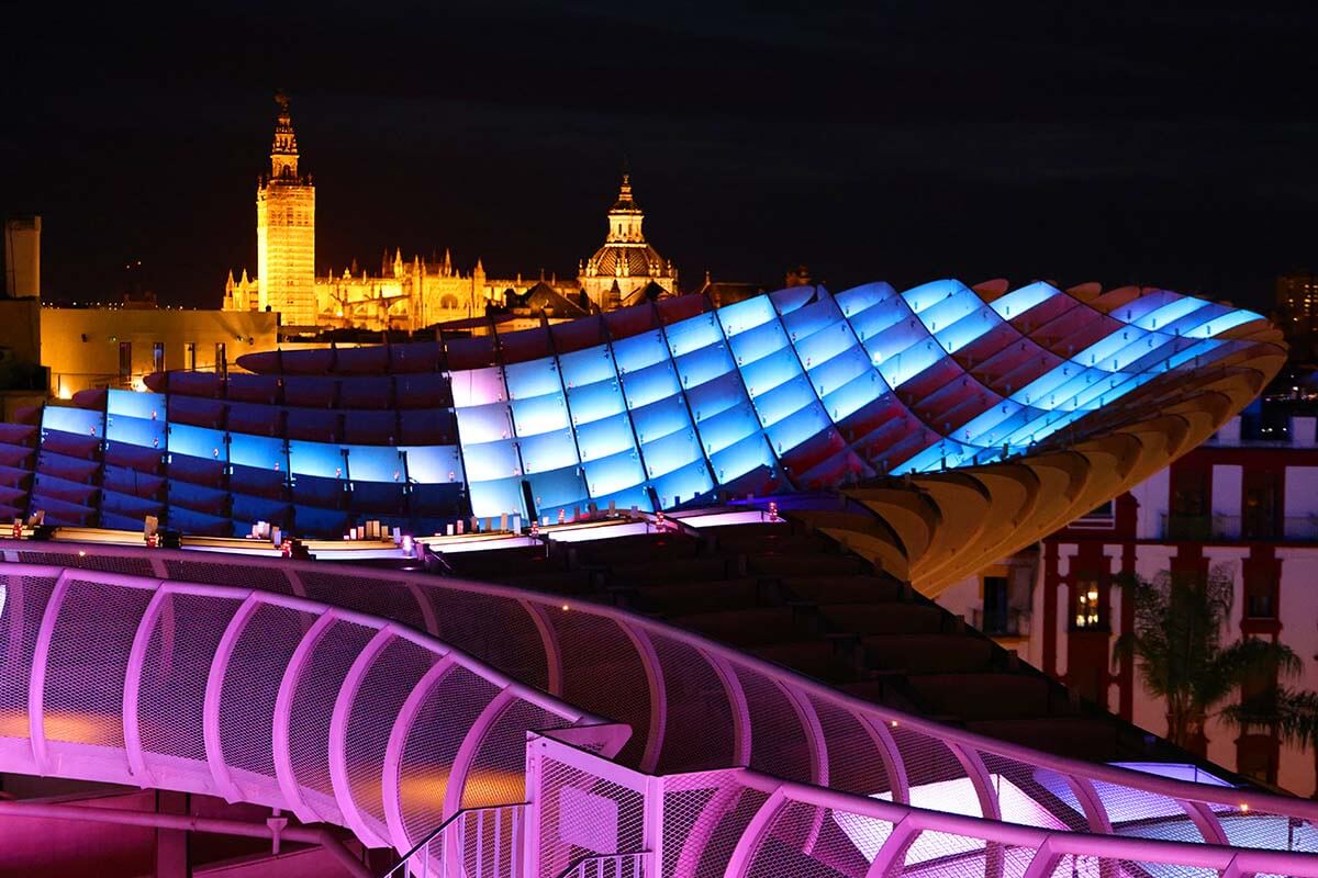 Setas de Seville at night