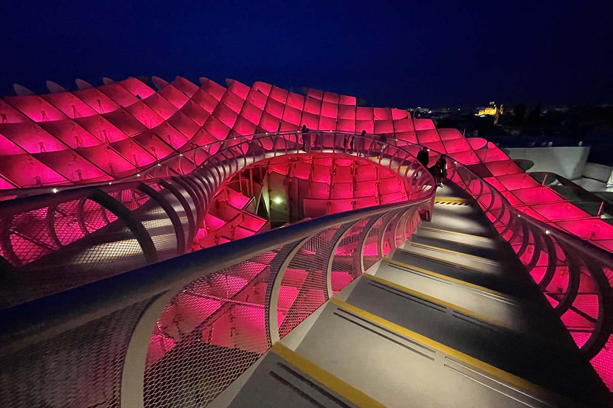 Setas de Seville viewing platform at night