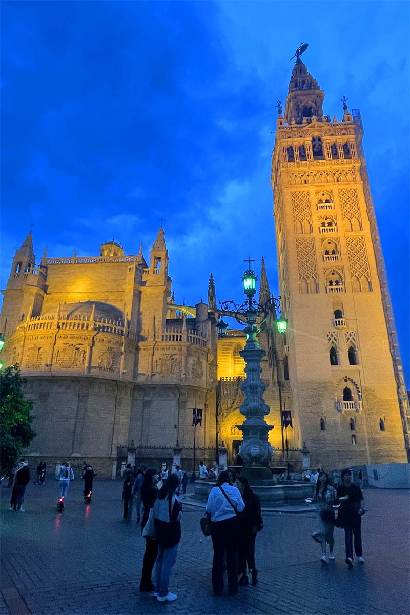 Seville Cathedral at night