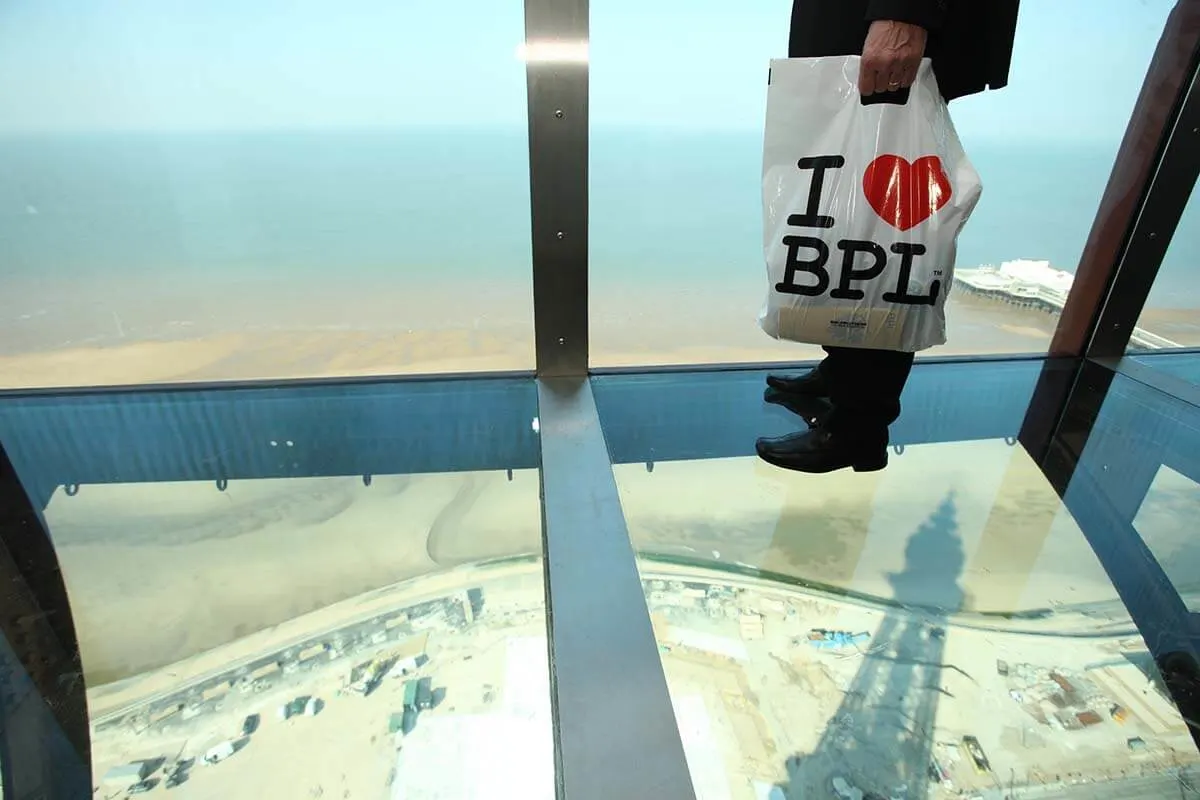 View from The Blackpool Tower Eye - standing on the glass floor