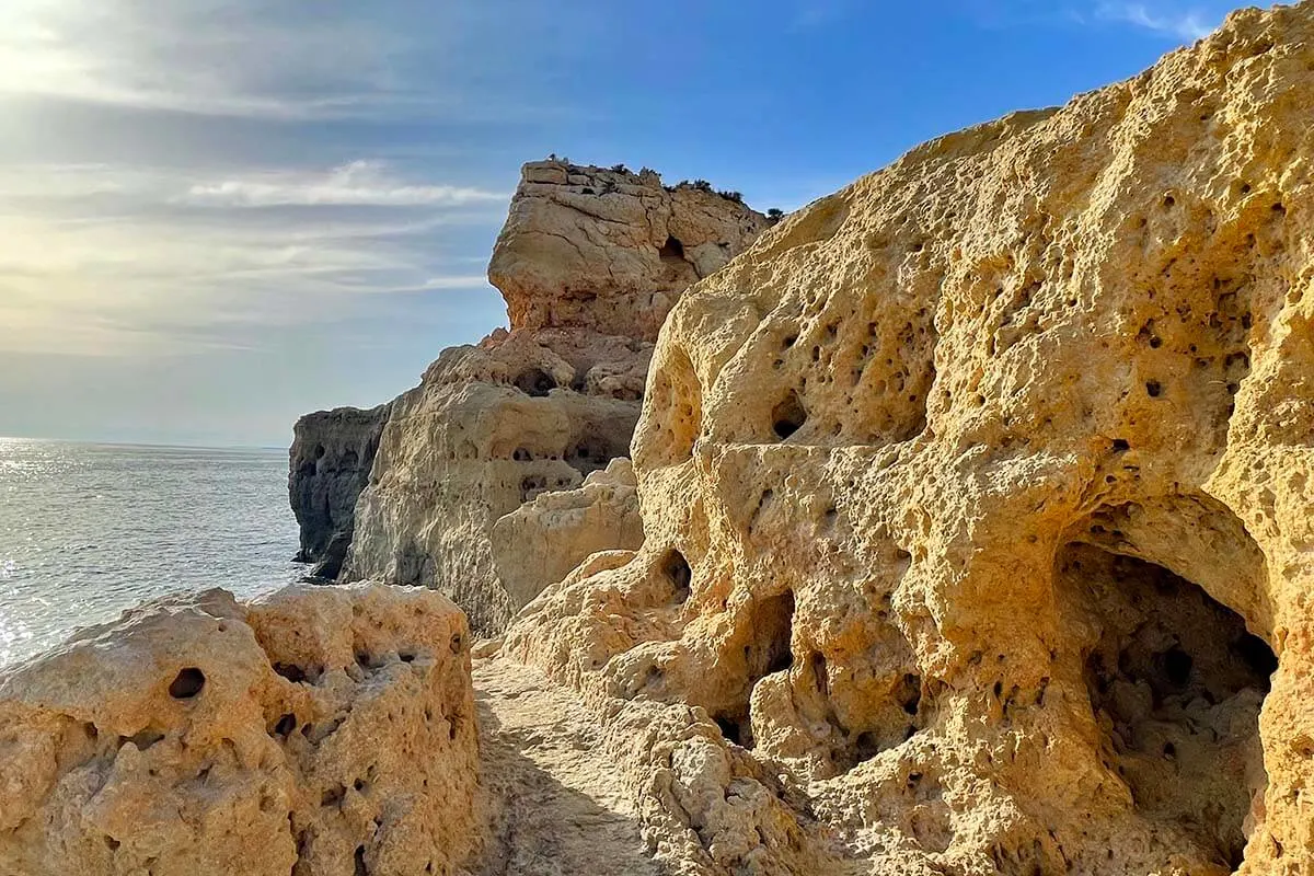 Algar Seco coast in Algarve Portugal