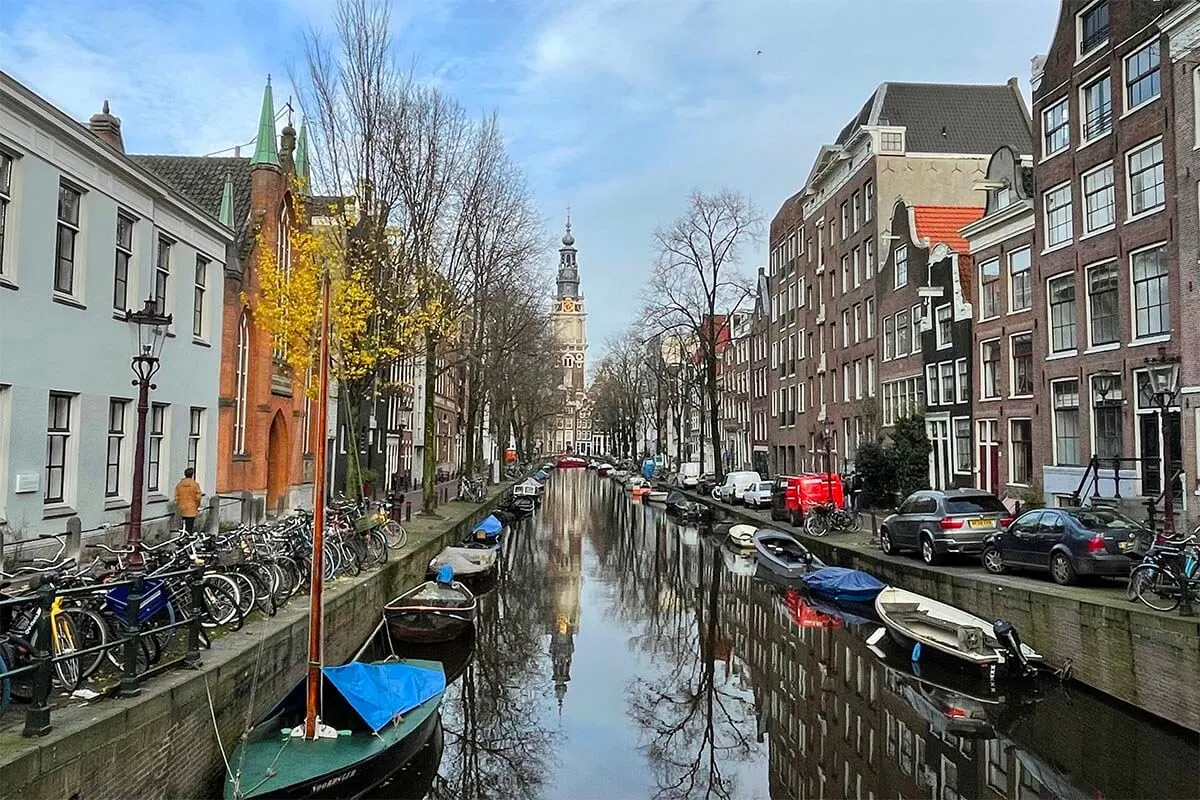 Amsterdam in December - canal view from Staalmeesterbrug