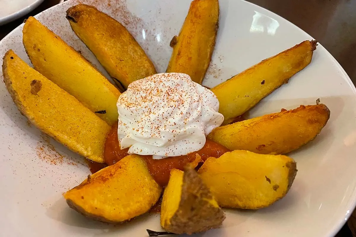 Batatas bravas tapas in Seville Spain