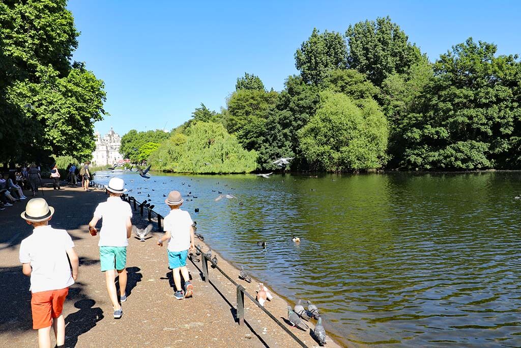 Kids at St James's Park in London