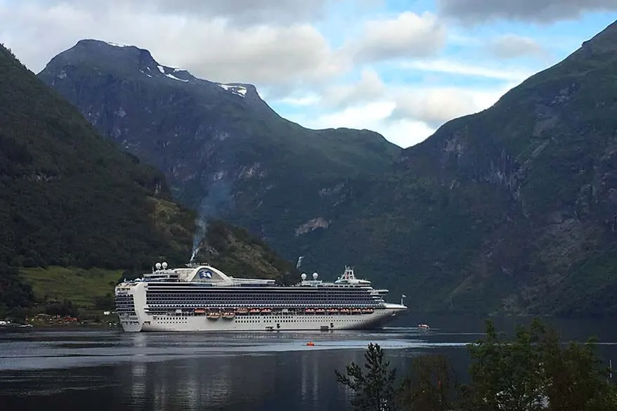 Cruise ship at Geirangerfjord Norway