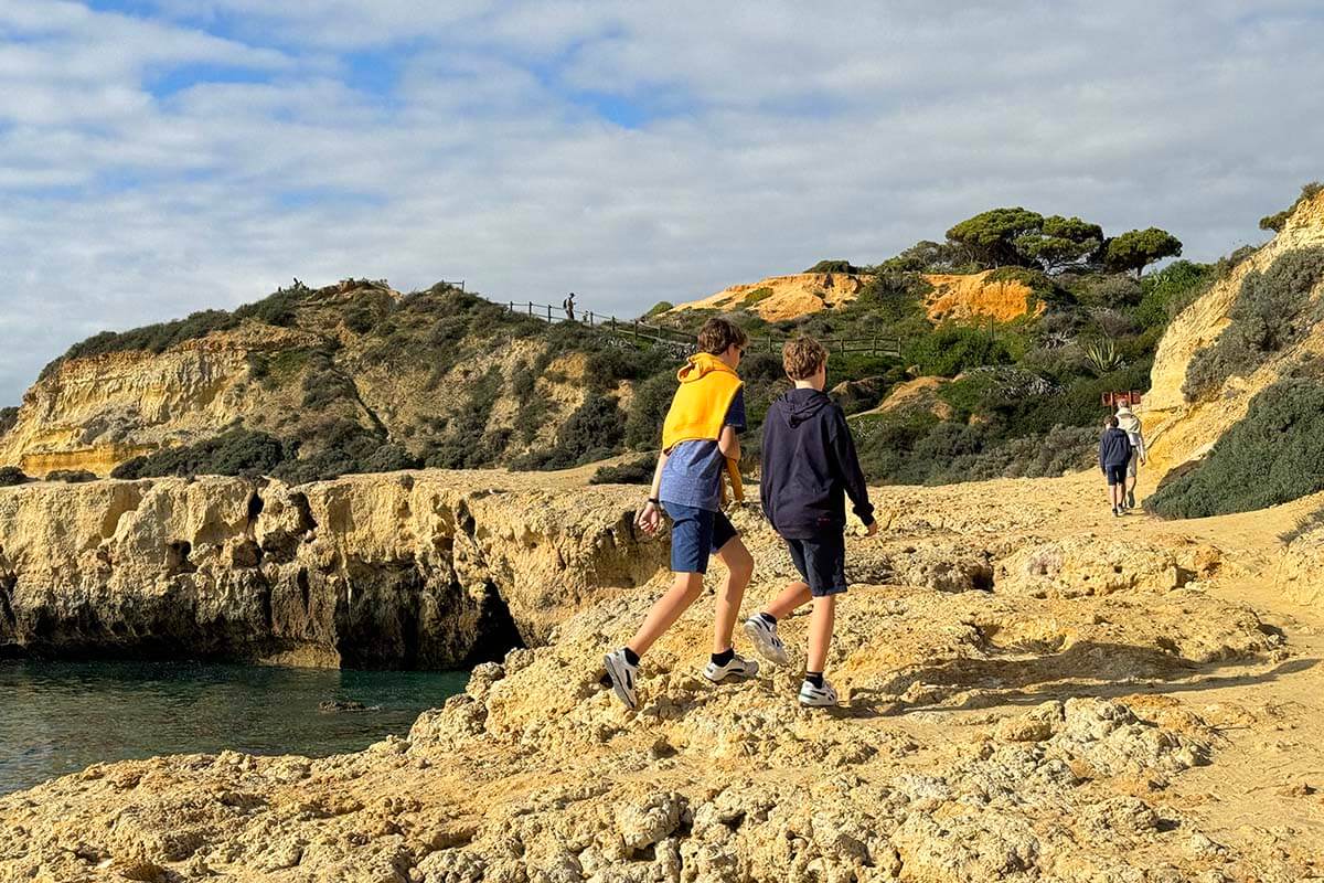 Kids wearing shorts in Algarve at the end of December