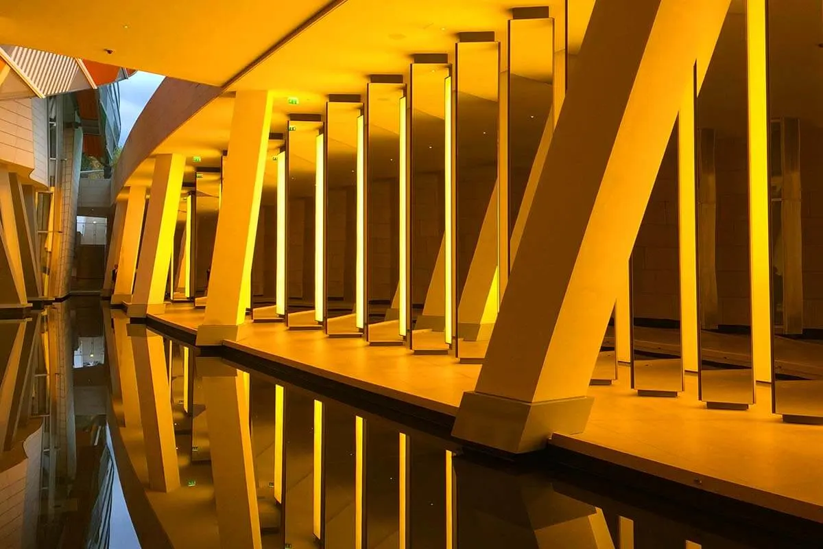 Modern interior at the Louis Vuitton Foundation museum in Paris