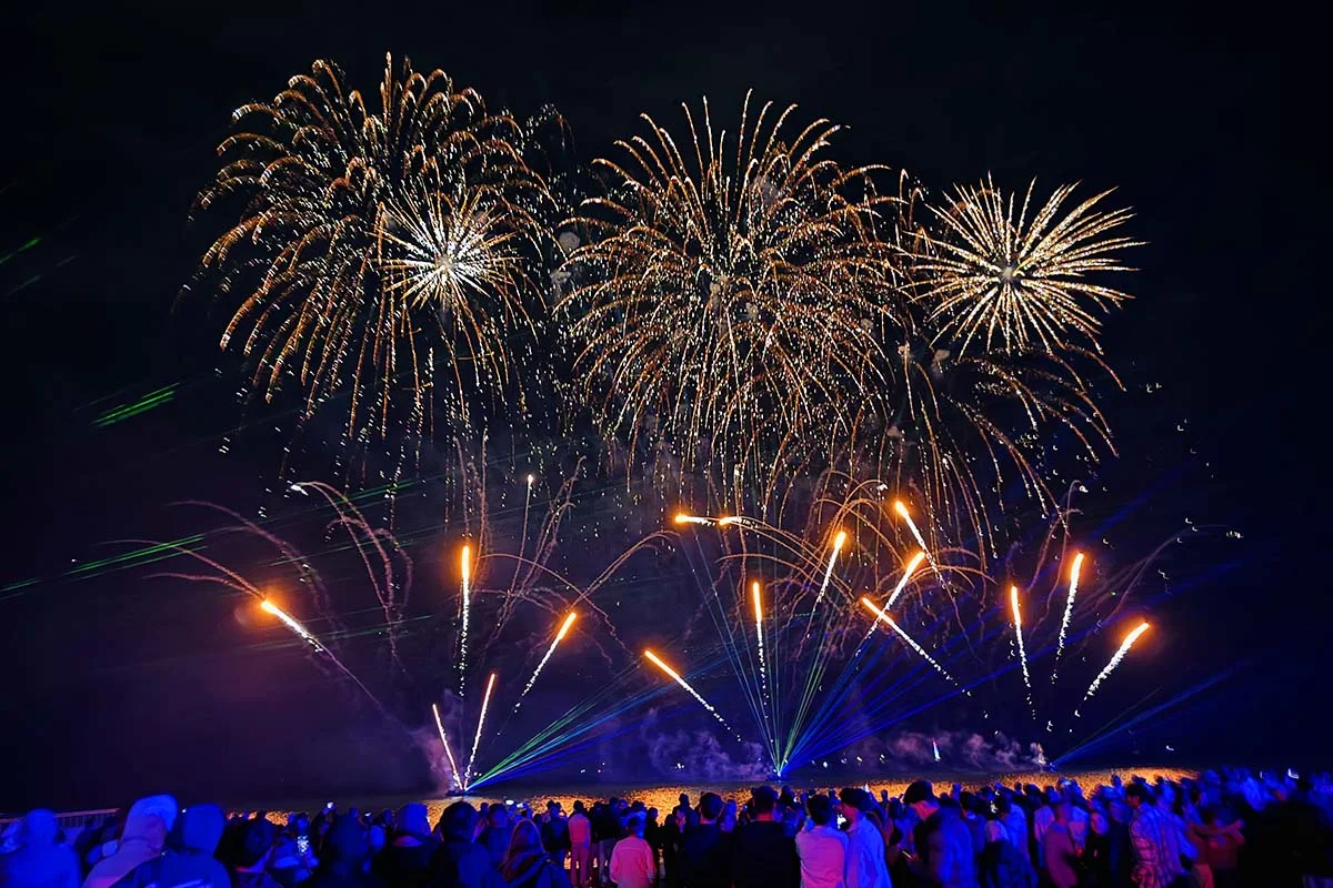 New Year's fireworks in Albufeira Portugal