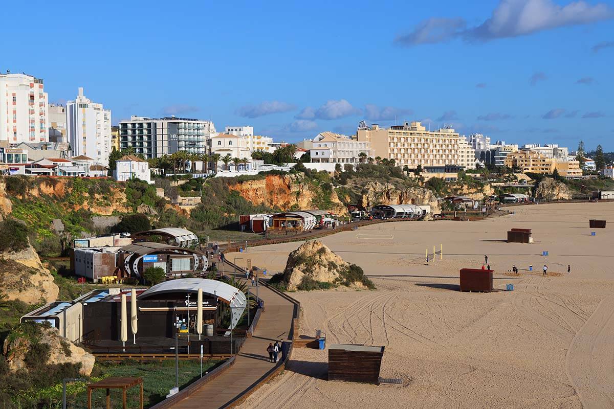 Praia da Rocha in Portimao around New Year