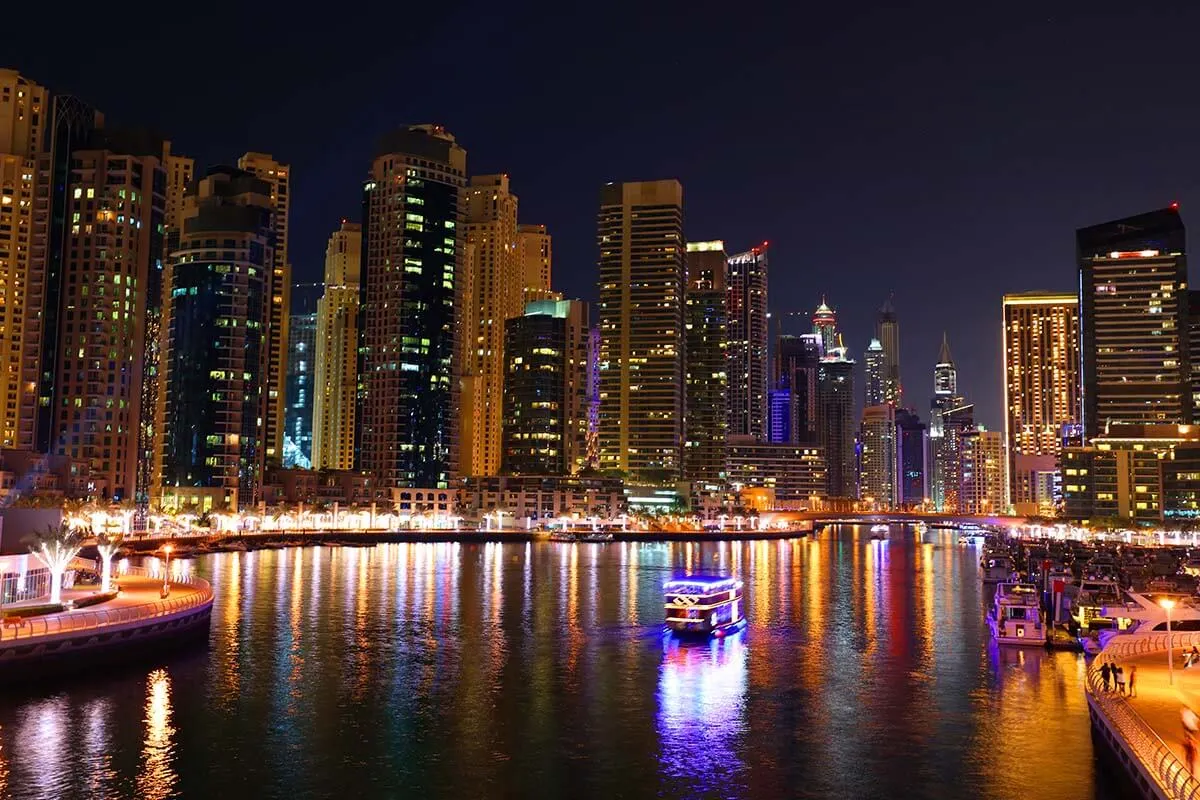 Dubai Marina at night