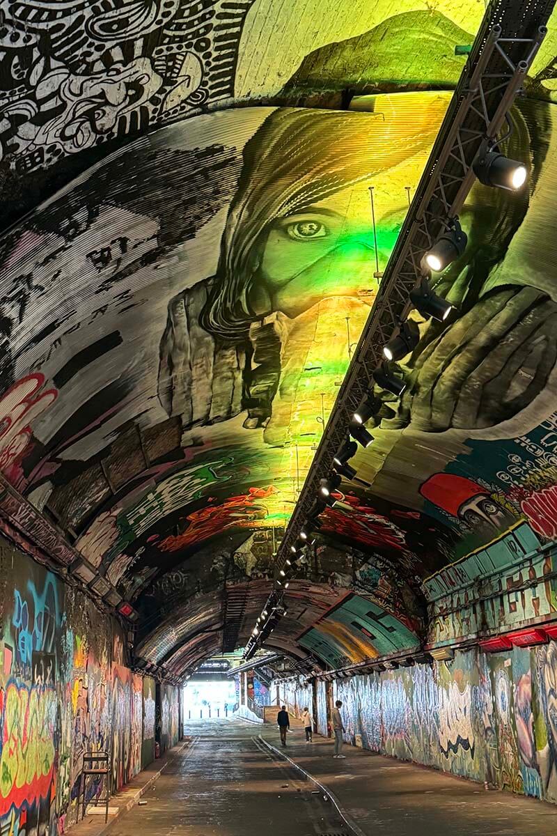 London street art tunnel The Vaults - cool places to see in London with teens