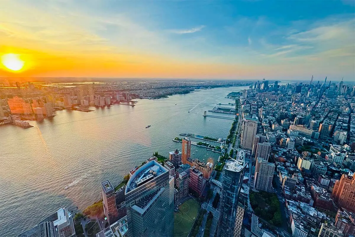 New York sunset from One World Trade Center