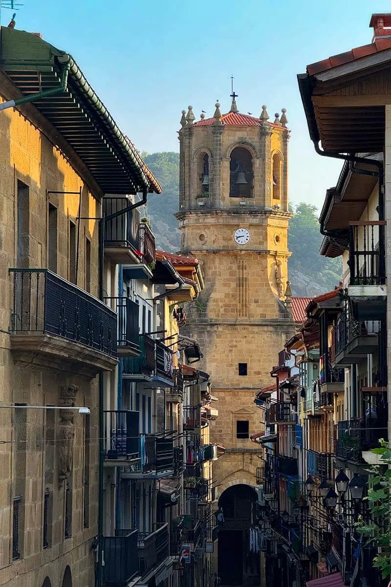 Getaria old town and church