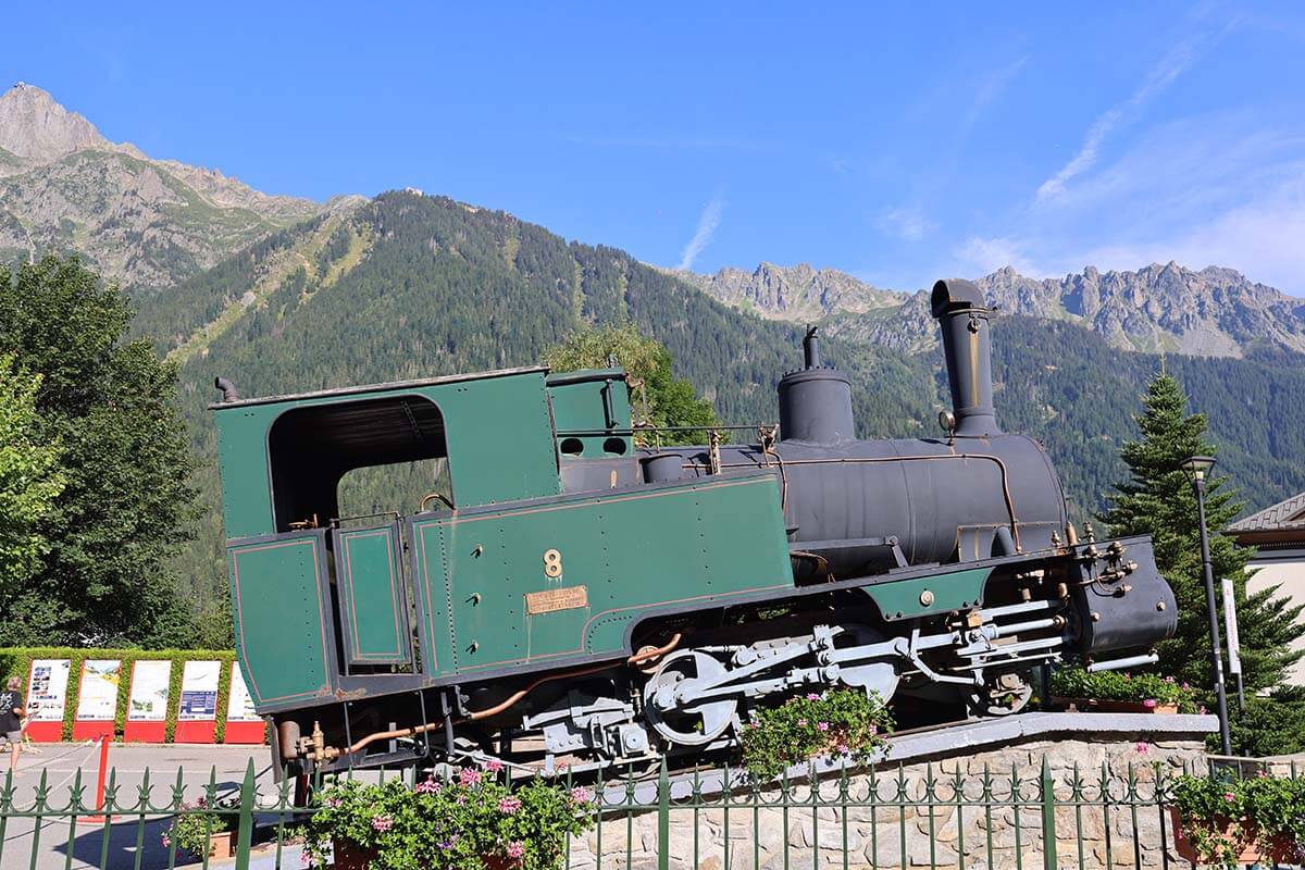 An old locomotive at Montenvers train station in Chamonix