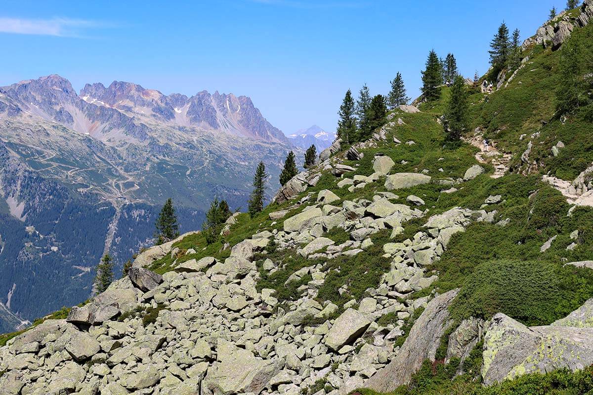 Chamonix mountain scenery from Grand Balcon Nord hike