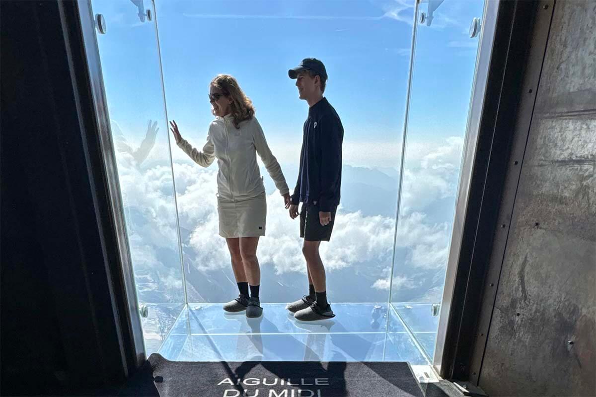 Glass box Step into the Void at Aiguille du Midi in Chamonix