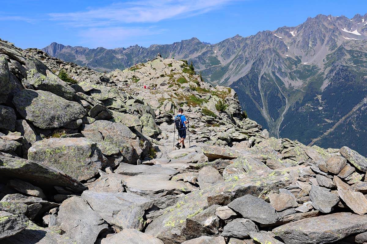 Grand Balcon Nord hike detour at Le Signal mountain in Chamonix France