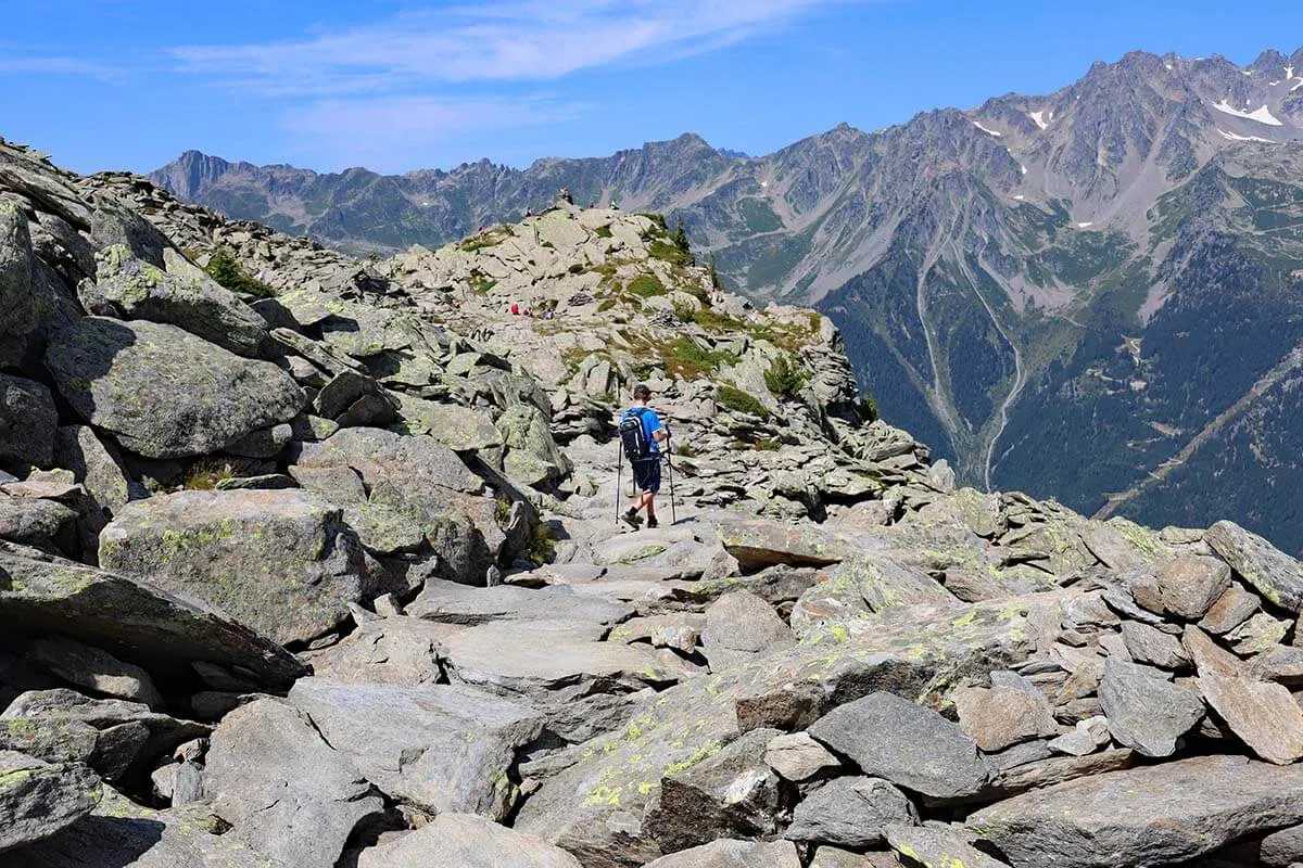 Grand Balcon Nord hike detour at Le Signal mountain in Chamonix France